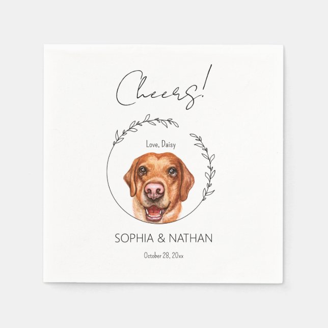 Simple Labrador Retriever Dog Wedding Cocktail  Napkins (Front)