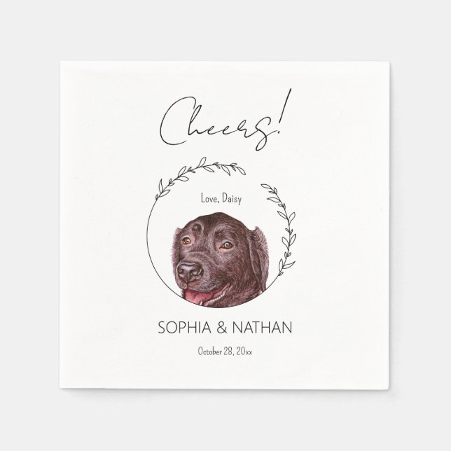 Simple Labrador Retriever Dog Wedding Cocktail  Napkins (Front)