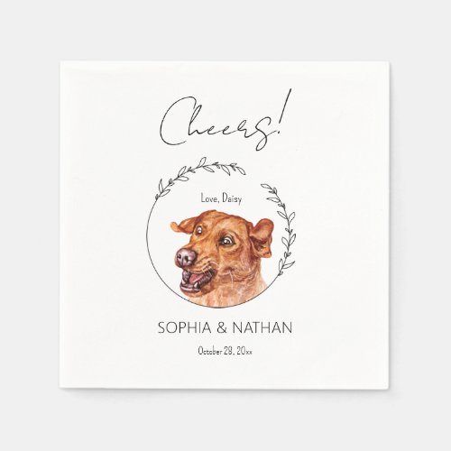 Simple Labrador Retriever Dog Wedding Cocktail  Napkins