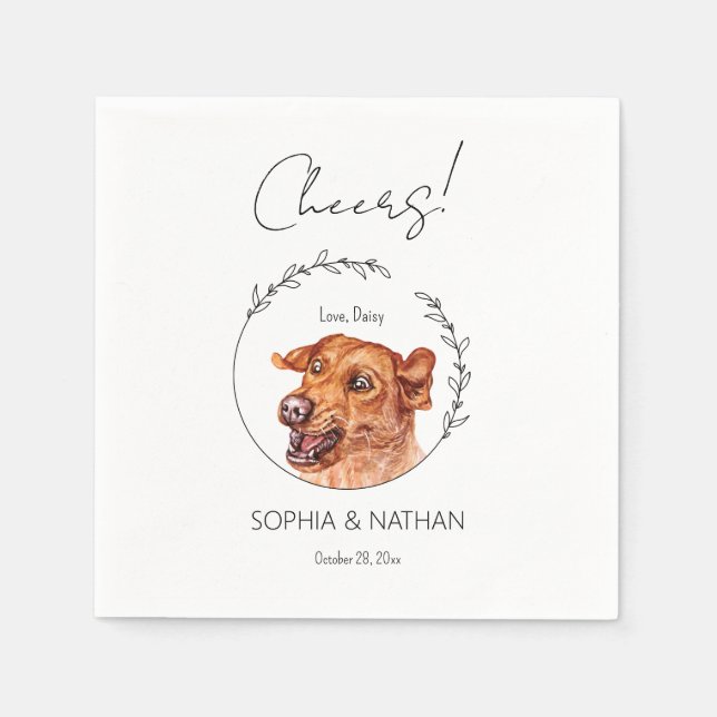 Simple Labrador Retriever Dog Wedding Cocktail  Napkins (Front)