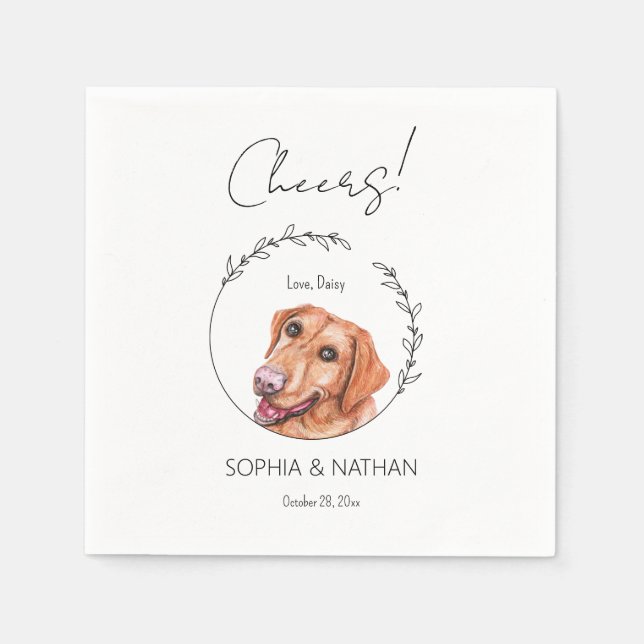 Simple Labrador Retriever Dog Wedding Cocktail  Napkins (Front)