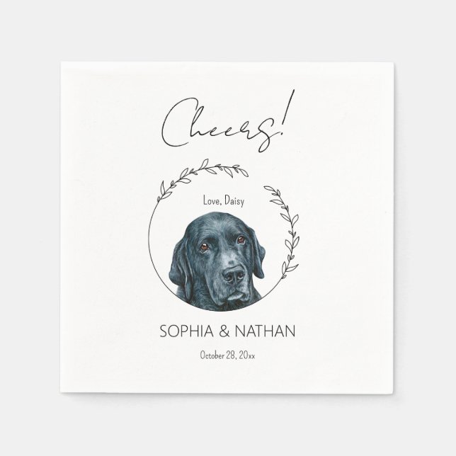 Simple Labrador Retriever Dog Wedding Cocktail  Napkins (Front)