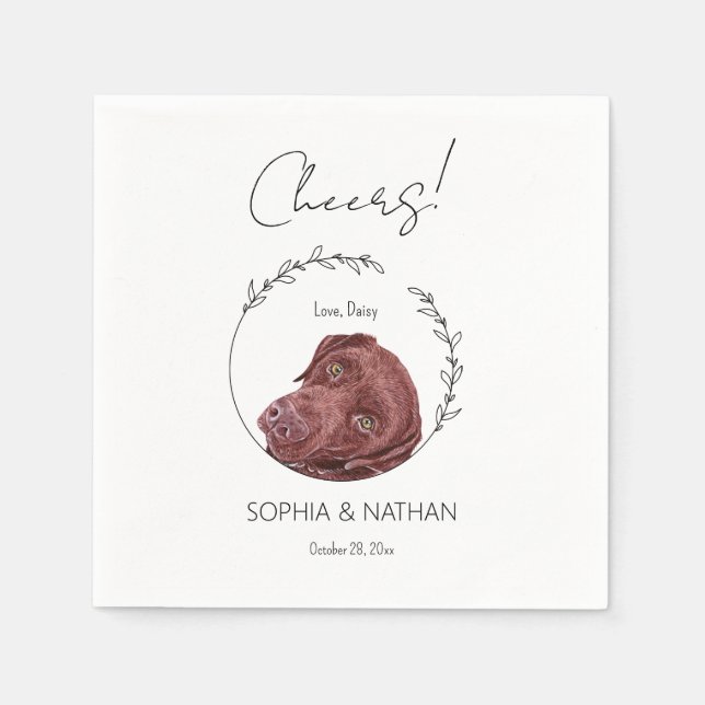 Simple Labrador Retriever Dog Wedding Cocktail  Napkins (Front)