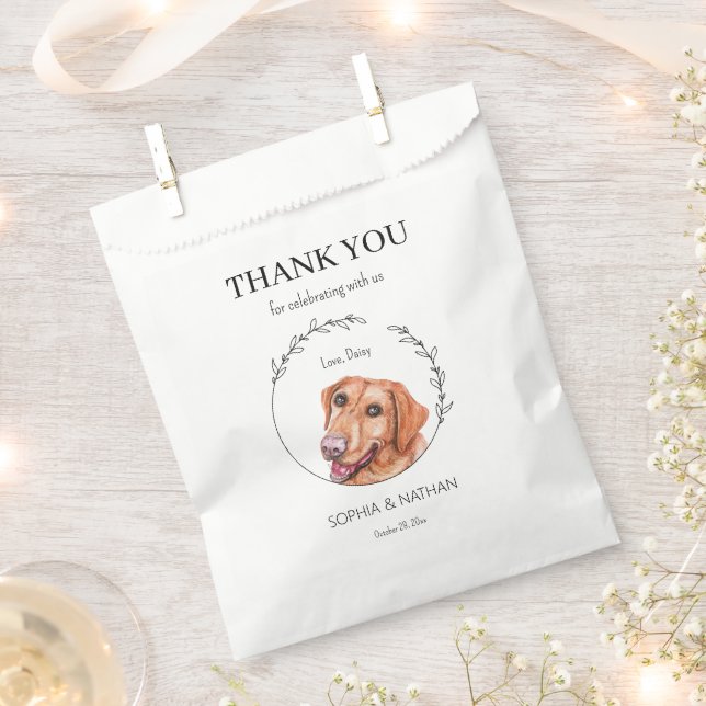 Simple Labrador Retriever Dog Wedding Thank You Favor Bag (Clipped)