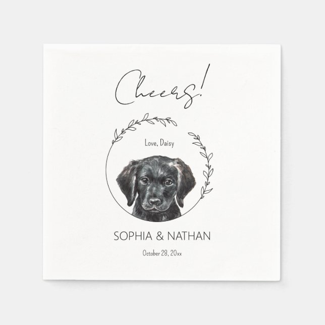 Simple Labrador Retriever Puppy Wedding Cocktail  Napkins (Front)