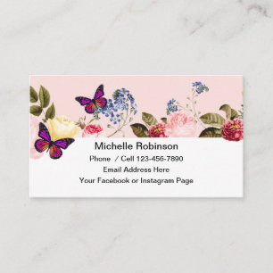 Simple Ladies Social Networking Contact Cards