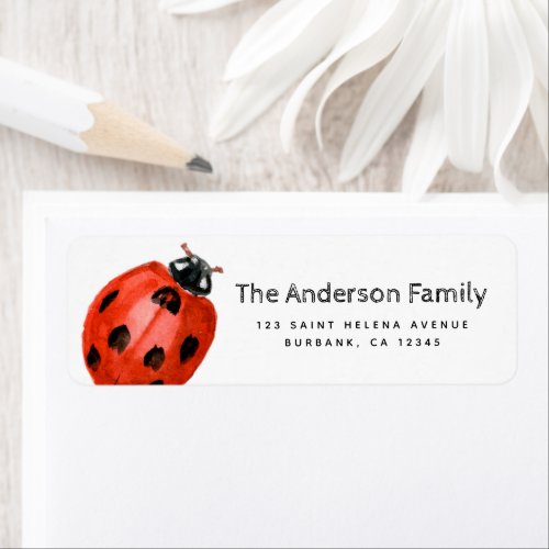 Simple Ladybug Return Address Label