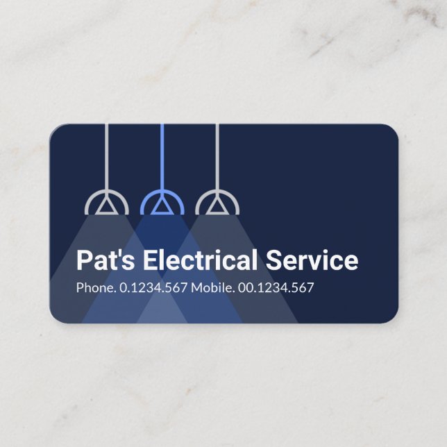 Simple Lampshade lights Powers Your Business Name Card (Front)