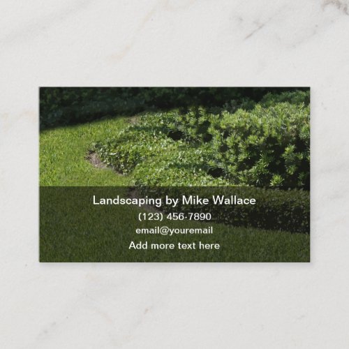 Simple Landscaper Landscaping Service Business Card