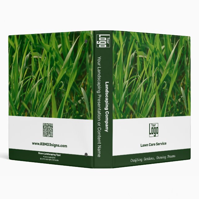 Simple Landscaping Business Logo 3 Ring Binder (Background)