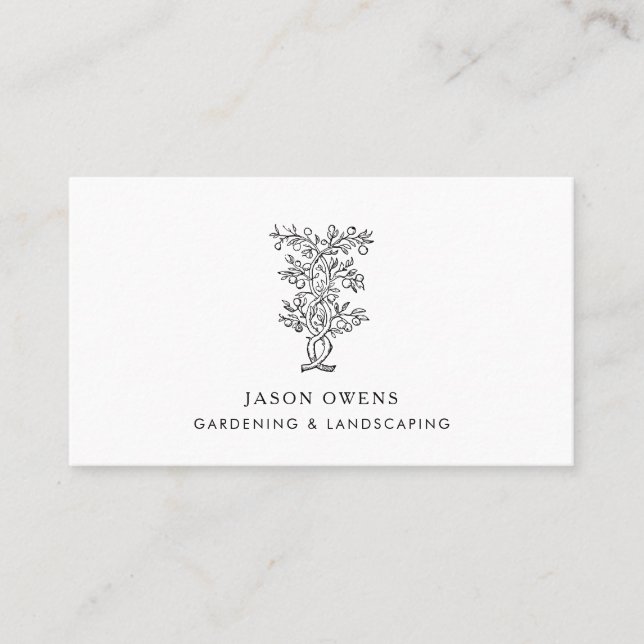 Simple Landscaping Gardening Business Card (Front)