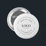Simple Large business logo minimalist Custom Button<br><div class="desc">Introduce a dynamic and personalized touch to your brand's promotional strategy with our 'Your Logo Here' Simple Customizable Button. This button is the epitome of straightforward, effective branding, providing an ideal platform for showcasing your logo and business details in a concise and noticeable format. The essence of this product lies...</div>