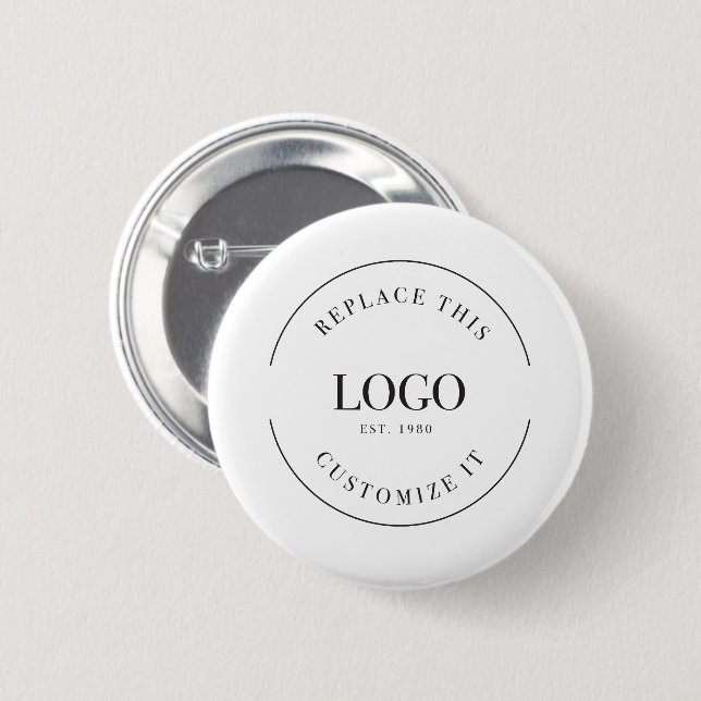 Simple Large business logo minimalist Custom Button (Front & Back)