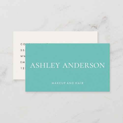 Simple Large Classic Text  Solid Color Business Card