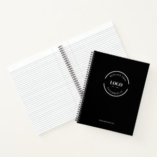 Simple Large Custom Logo Website Black Notebook