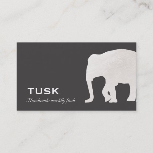 Simple Large Elephant Black Business Card