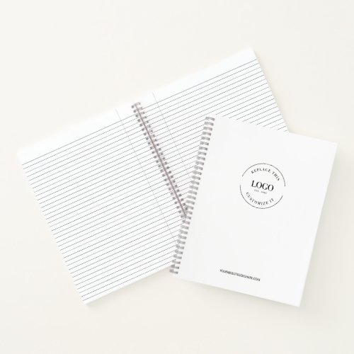 Simple Large Minimalist Custom Logo Branded Notebook