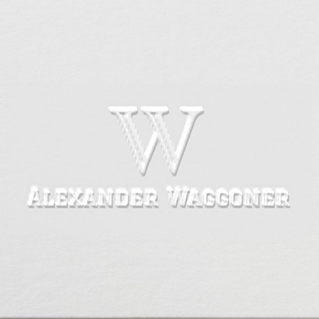 Simple Large Single Initial Monogram with Name Embosser (Design)