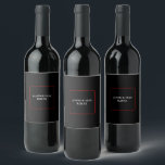 Simple Las Vegas Black White Red Event Wine Label<br><div class="desc">Simple black, red, and white custom wine labels that can be used with any modern event! The font and colors of our design match the "We're Getting Married." Las Vegas Wedding Invitation suite. Customize with your names and colors by clicking on the "Edit Design" button to the right of the...</div>
