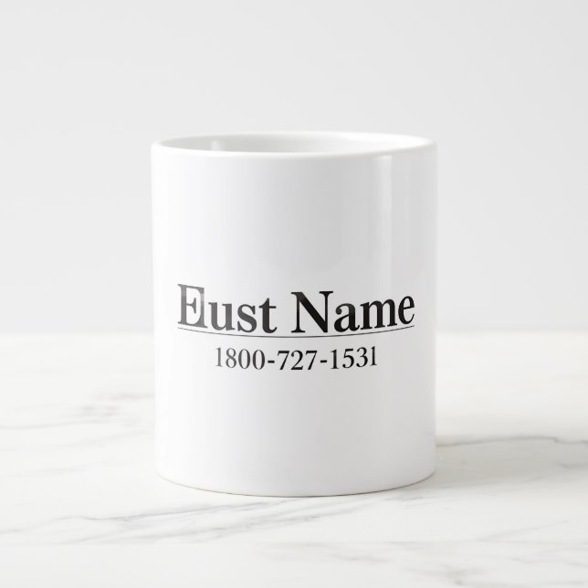 Simple Last Name Address Sign Personalized House N Giant Coffee Mug (Front)