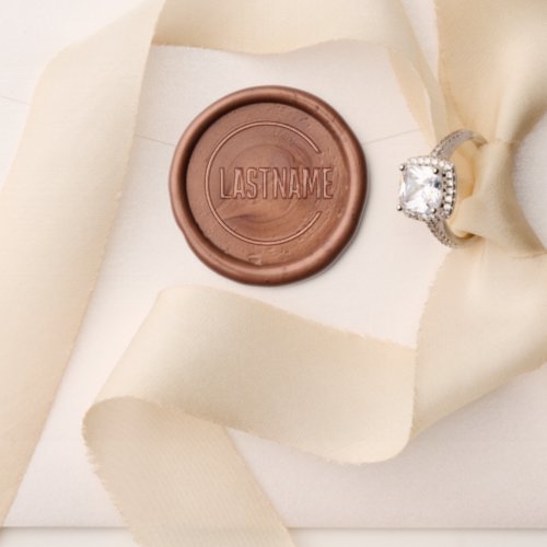 Simple Last Name _ Off Center Circle Border Wax Seal Stamp