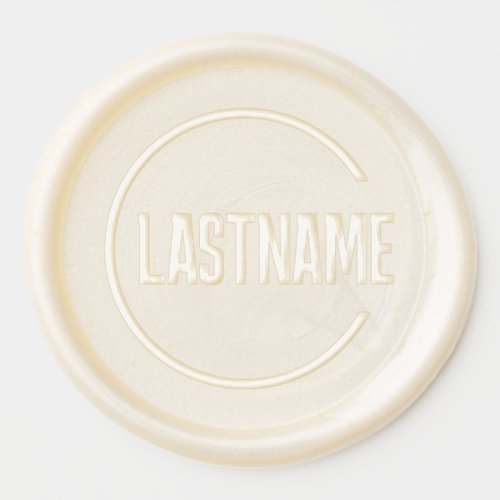 Simple Last Name _ Off Center Circle Border Wax Seal Sticker