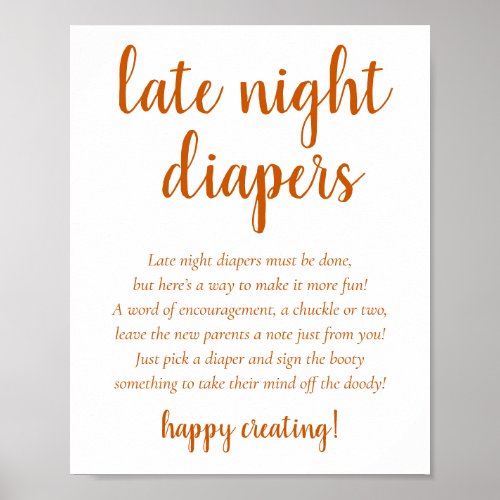 Simple Late Night Diapers  Red Cherry Shower Sign