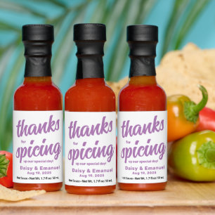 Simple Lavander Wedding Hot sauce Favors