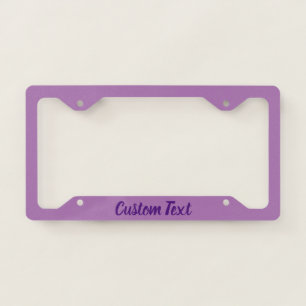 Simple Lavender and Royal Purple Cursive Script License Plate Frame
