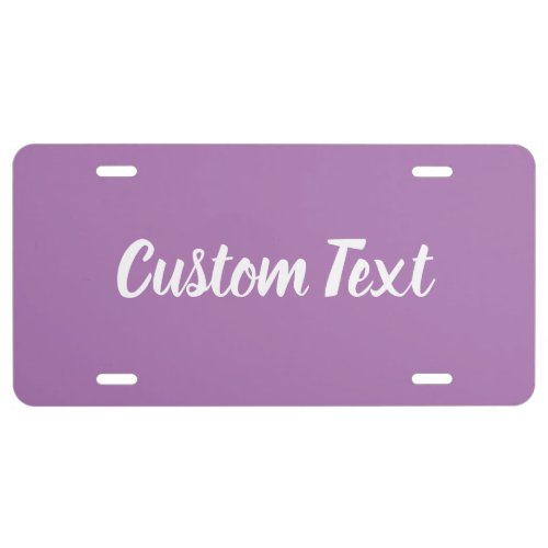 Simple Lavender and White Script Text Template License Plate