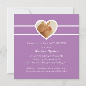 Simple Lavender Baby Shower Invite by thepapershoppe at Zazzle