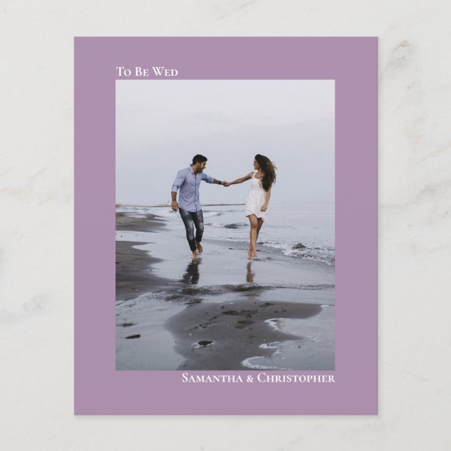 Simple Lavender BUDGET Wedding Photo Invitation (Front)