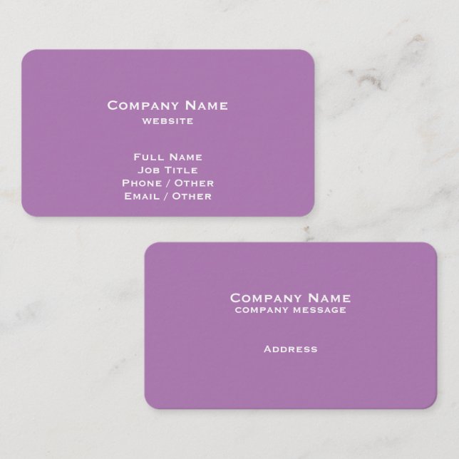 Simple Lavender Business Card (Front/Back)