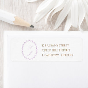 Simple Lavender Crest Monogram Wedding Label
