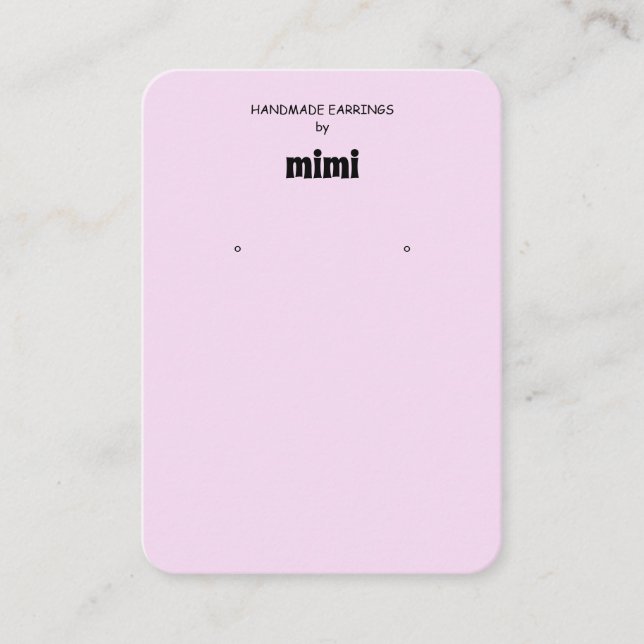 Simple Lavender Earring Display  Business Card (Front)