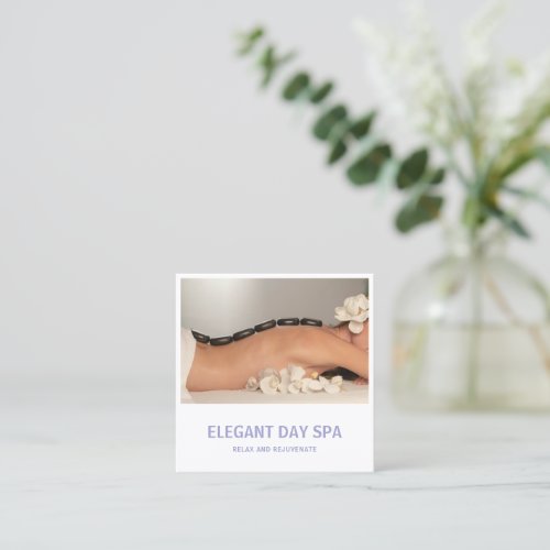 Simple Lavender Elegant Spa Modern Square Business Card