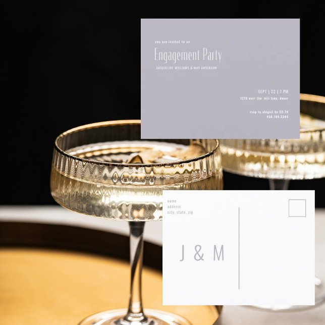 Simple Lavender Engagement Party Invitation Postcard (Creator Uploaded)