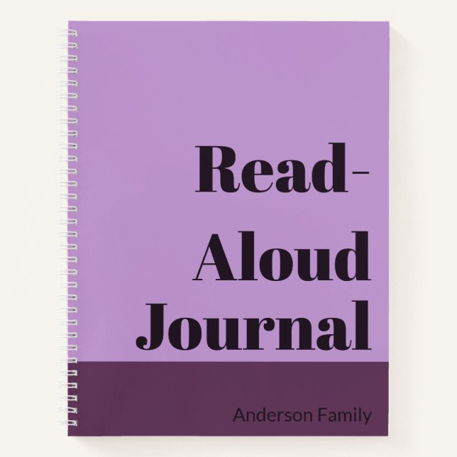 Simple Lavender Family Name Read-Aloud Journal (Front)