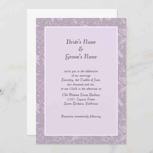 Simple Lavender Floral Wedding Invitations | Zazzle