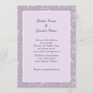Simple Lavender Floral Wedding Invitations