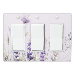 Simple Lavender Floral Wedding  Light Switch Cover