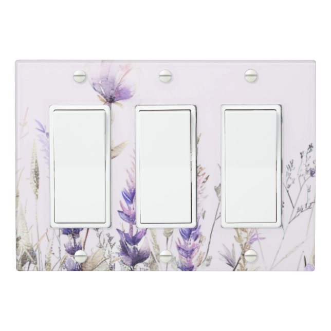 Simple Lavender Floral Wedding  Light Switch Cover (In Situ)