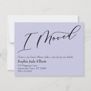 Simple Lavender I Moved New Address Card