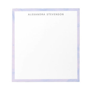 Simple Lavender Marble Border Personalized Name Notepad