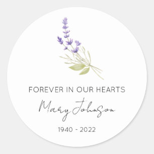 Simple Lavender Memorial Classic Round Sticker
