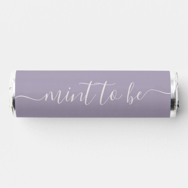 Simple Lavender "Mint to Be" Mint Favor Label (Front)