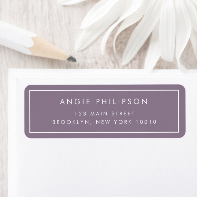Simple Lavender Modern Return Address Label (Insitu)