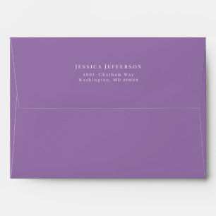 Simple Lavender Modern Wedding Envelope