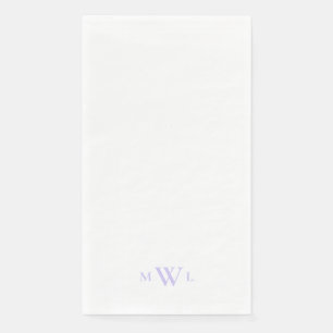 Simple Lavender Monogram Wedding  Paper Guest Towels