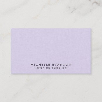 Simple Lavender Purple Linen Professional Business Card by whimsydesigns at Zazzle